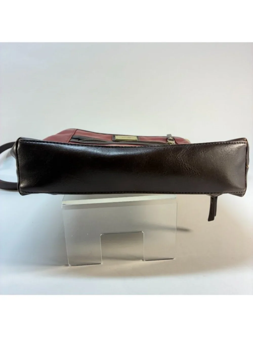 Vintage Tignanello Leather Red/Brown Crossbody Leather Handbag